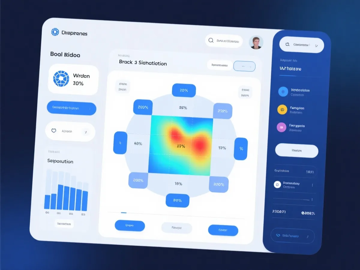 蒙特卡洛赛程推演可视化示意：对阵树与概率热力